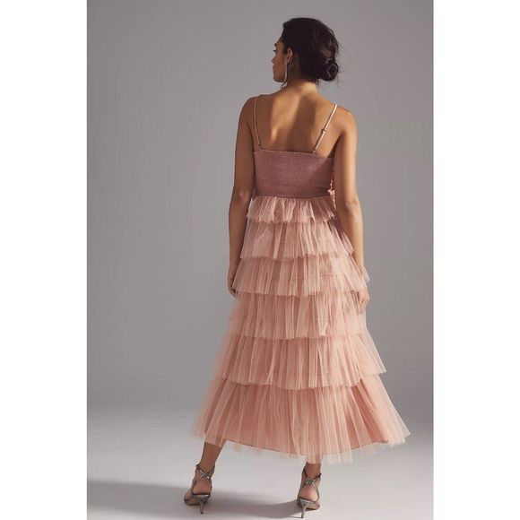 Anthropologie Kavita Bhartia Rosette Tiered Tulle Gown - Picture 8 of 11